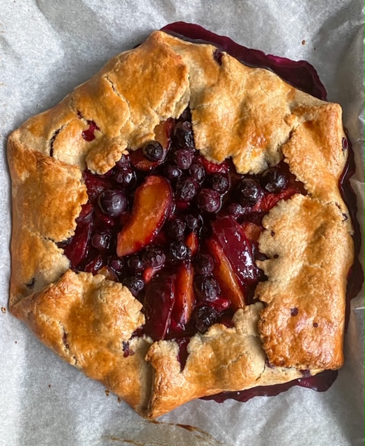Easy fruit galette with sourdough discard