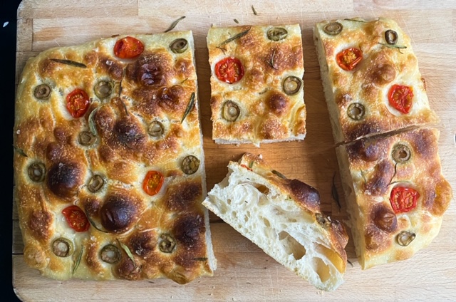 focaccia sliced