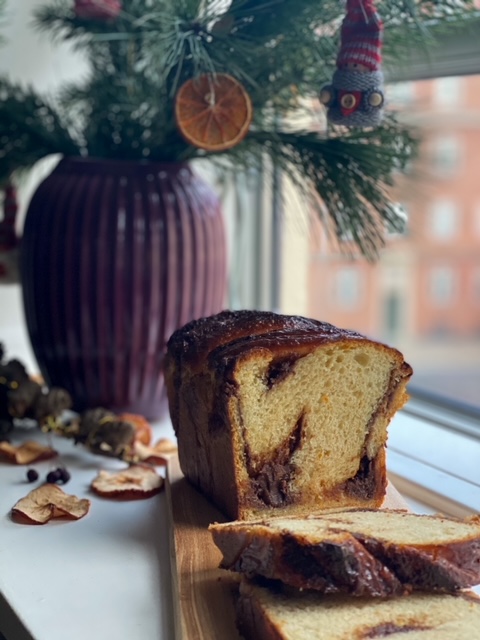 Christmas babka - cozonac slices