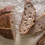 purple wheat sourdough sliced
