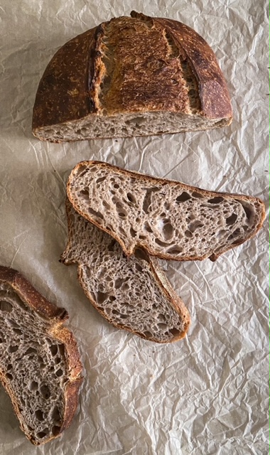purple wheat loaf sliced