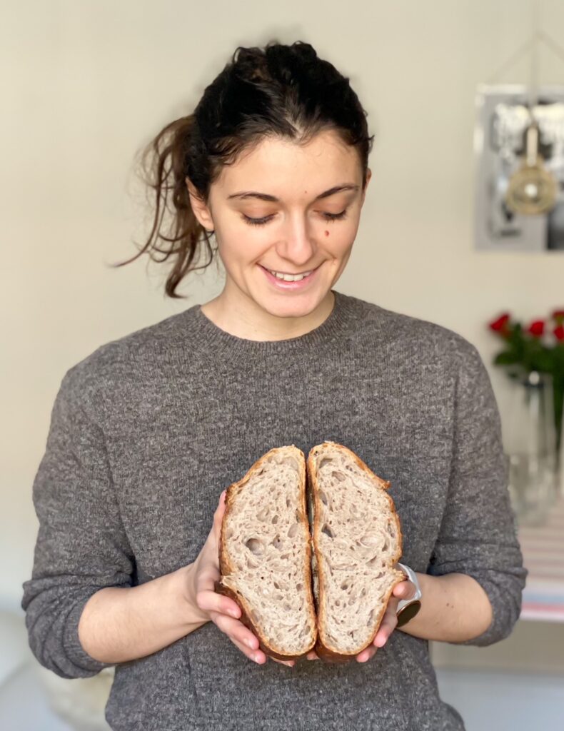 me and my purple wheat sourdough loaf